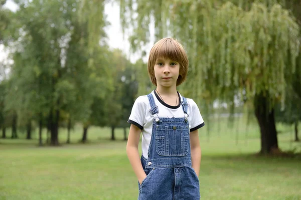 A fiú nyári park — Stock Fotó