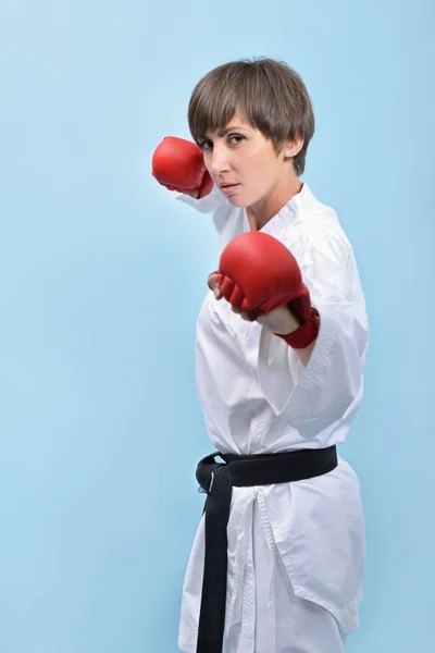 Combattimento karate donna — Foto Stock