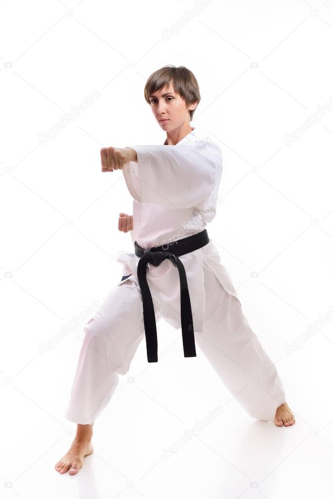 fighting karate woman