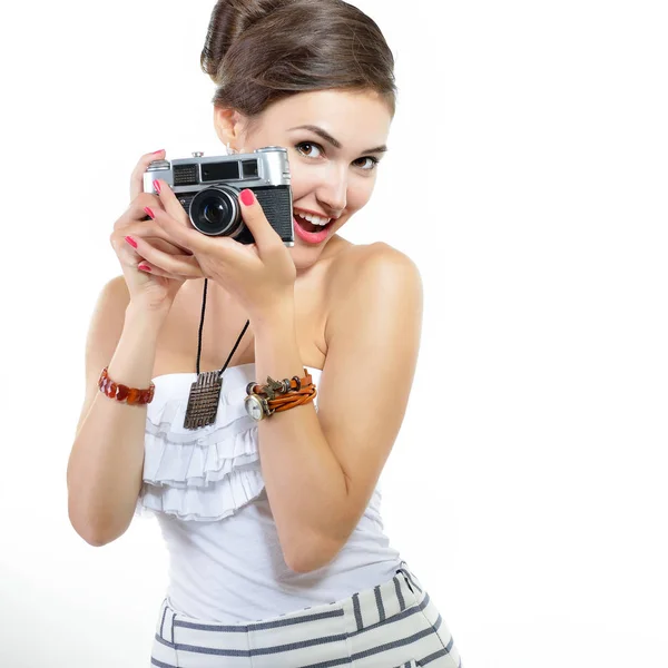 Mujer tomando fotos — Foto de Stock