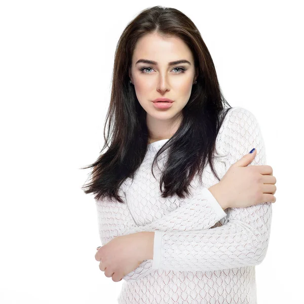 Vrouw in wit overhemd — Stockfoto