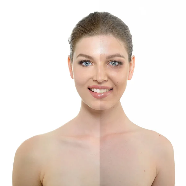 Problem and clean skin — Stock Photo, Image