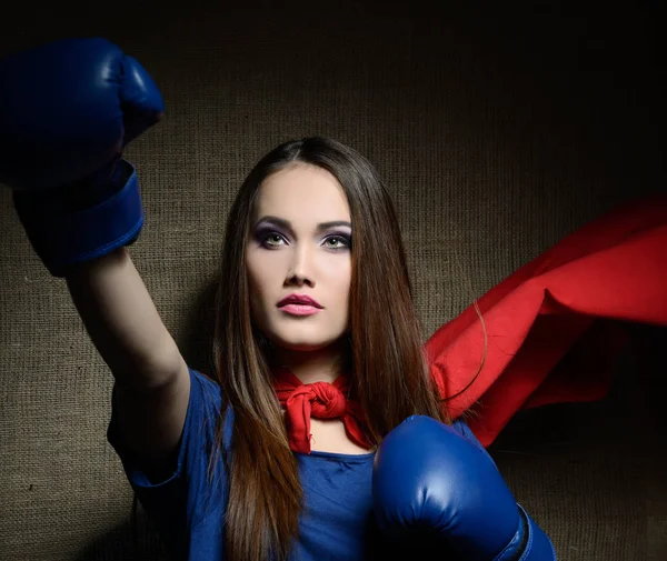 Young pretty Superwoman — Stock Photo, Image