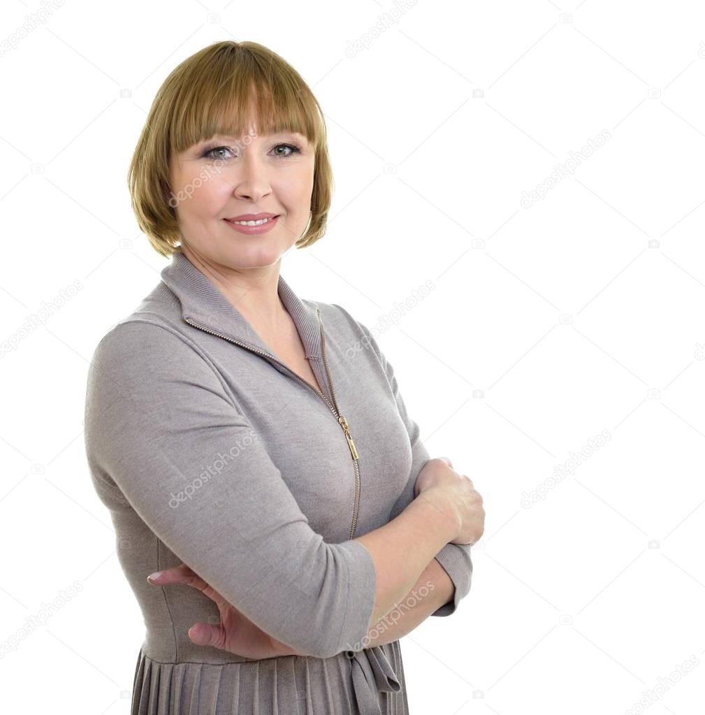smiling middle aged woman