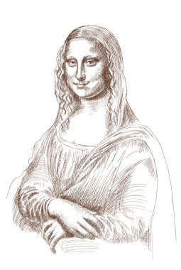 Sketch of Mona Lisa clipart