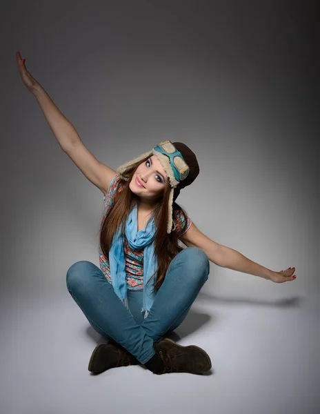 Portrait of young aviator — Stock Photo, Image