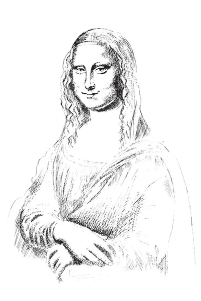 Szkic Mona Lisa — Zdjęcie stockowe