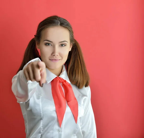 Schöne junge Pionierin — Stockfoto