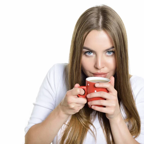 Woman with coffee cup — Stock Photo, Image