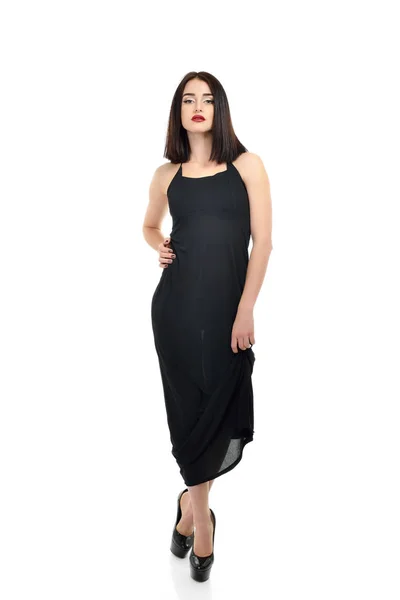 Kobieta w czarnej sukience — Zdjęcie stockowe