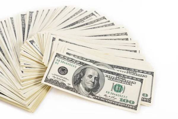 Amerikan yüz dolarlık banknotlar — Stok fotoğraf