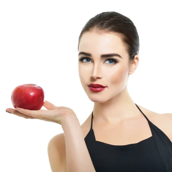 Mujer joven con manzana —  Fotos de Stock