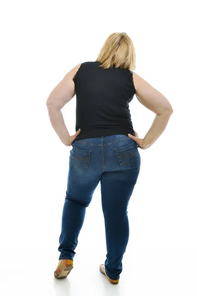 Великий надмірна вага жінка — стокове фото