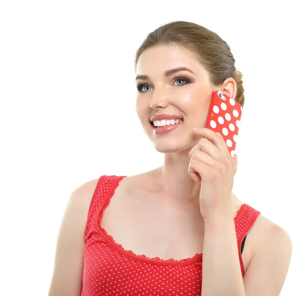 Mujer con teléfono móvil — Foto de Stock