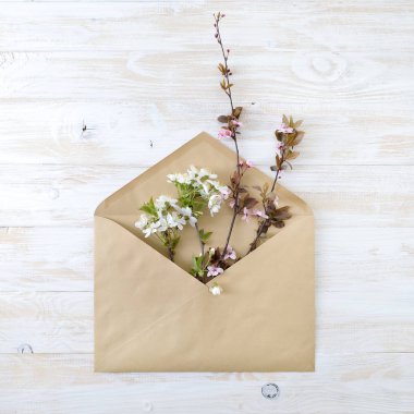 bahar çiçekleri ile zarf