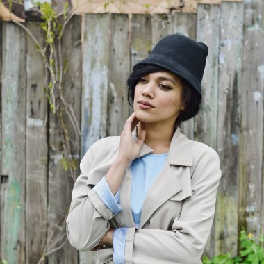 Retro portrait of beautiful woman