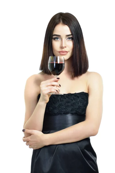 Woman with glass of wine — Stock Photo, Image