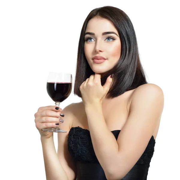 Mujer joven con vino —  Fotos de Stock