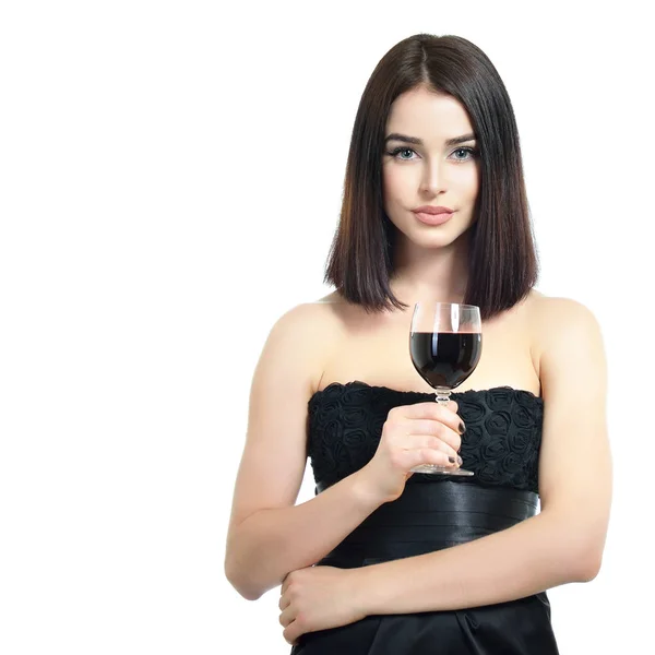 Hermosa mujer con vino —  Fotos de Stock