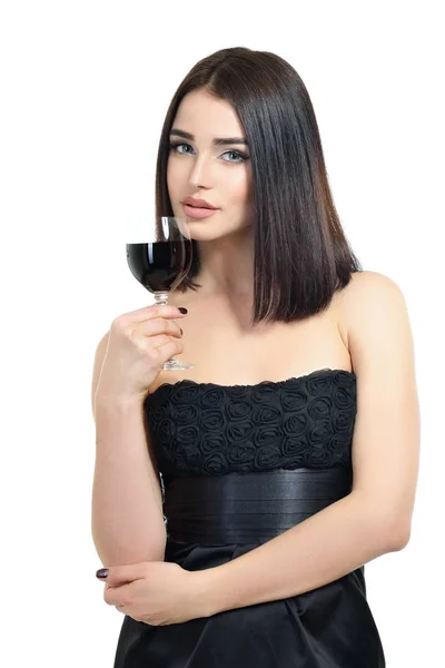 Woman with glass of wine — Stock Photo, Image