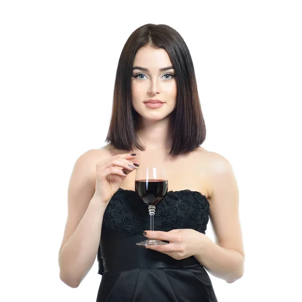 Mulher com copo de vinho — Fotografia de Stock