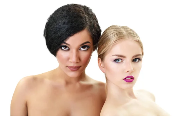 Blond and mulatto women — Stock Photo, Image