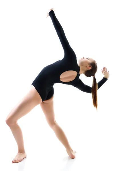Girl dancer in black — Stock Photo, Image