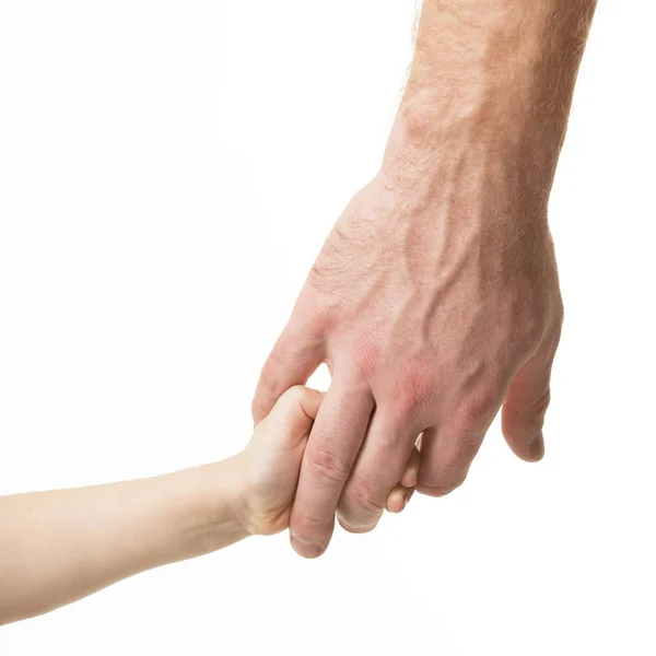 Der Vater führt sein Kind. Vertrauen, Familie, Hilfe, Elternschaft, ch — Stockfoto