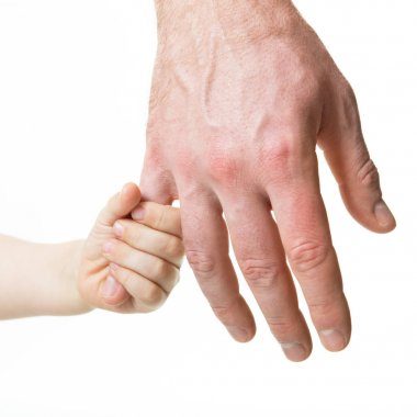 Baba çocuğunu yol açar. Güven, Aile, yardım, ebeveynlik, ch