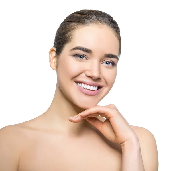 Menina com sorriso perfeito. Retrato feminino de beleza. Jovens lindos — Fotografia de Stock