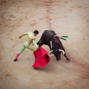 Boğa güreşi. Corrida Pamplona,: Navarra, Spain, 10 / 20 Temmuz