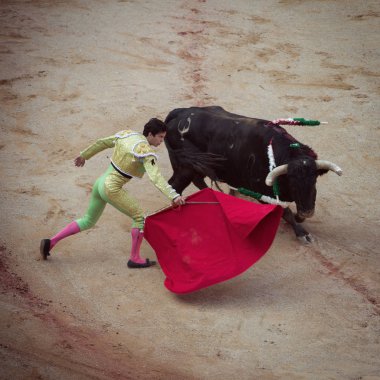 Boğa güreşi. Corrida Pamplona,: Navarra, Spain, 10 / 20 Temmuz