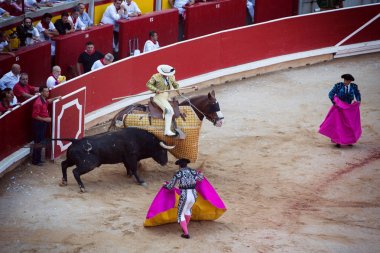 Boğa güreşi. Corrida Pamplona,: Navarra, Spain, 10 / 20 Temmuz