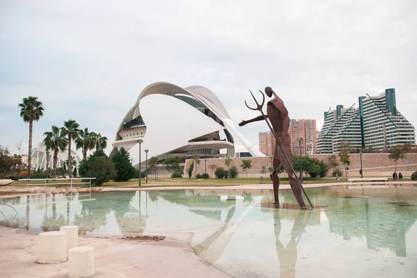 Modern Arkitektur Valencia Spanien Vacker Arkitektonisk Struktur Över Solnedgången Himlen — Stockfoto