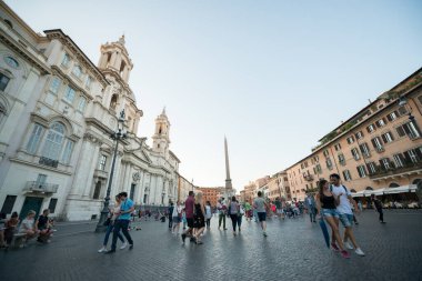 Piazza Navona, Roma, İtalya, Avrupa. Roma antik stadyumu. Navona Meydanı. 17 Temmuz 2017.