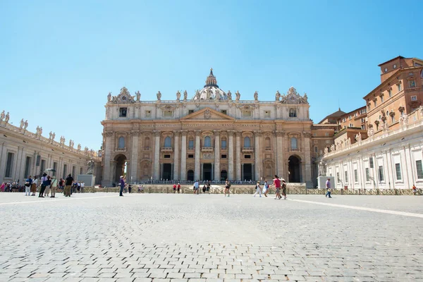 Katedra Piotra Watykan Widok Szerokiego Kąta Rzym Włochy Lipca 2017 — Zdjęcie stockowe