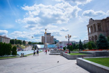 Khreshhatyk Meydanı, Kyiv, Ukrayna. Kiev şehrinin merkezi.