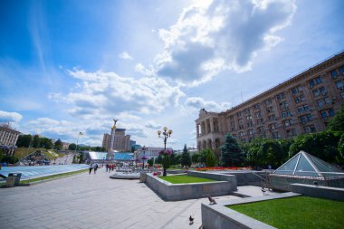 Khreshhatyk Meydanı, Kyiv, Ukrayna. Kiev şehrinin merkezi.