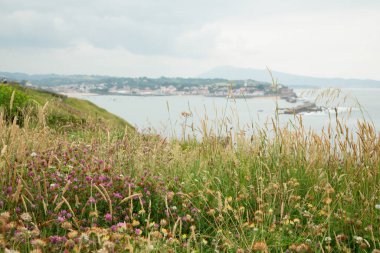 Saint Jean de Luz 'un panoramik manzarası, Fransa, Avrupa.