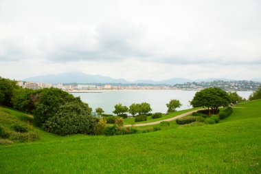 Saint Jean de Luz 'un panoramik manzarası, Fransa, Avrupa.