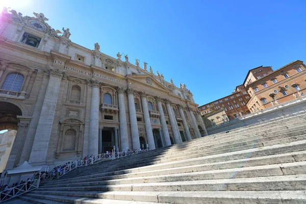 Katedrála Petra Vatikán Výhled Zeširoka Řím Itálie Července 2017 — Stock fotografie