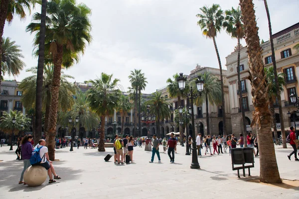 Königsplatz Barcelona Spanien April 2018 — Stockfoto