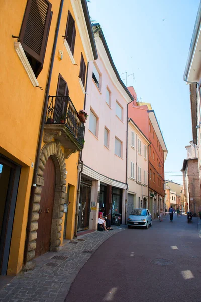 Rua Rimini Centro Cidade Antiga Férias Bela Emilia Romagna Itália — Fotografia de Stock