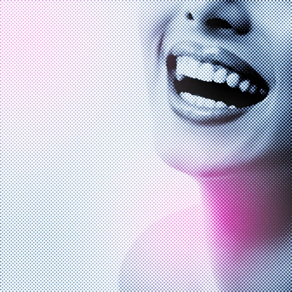 Illustrazione Bel Sorriso Largo Giovane Donna Con Grandi Denti Bianchi — Foto Stock