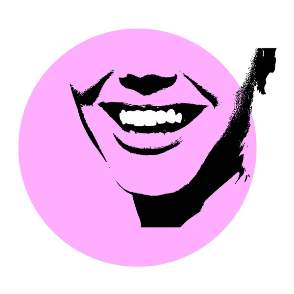 Векторна Ілюстрація Красивої Молодої Щасливої Жінки Великою Посмішкою Стилізація Силуетів — стокове фото