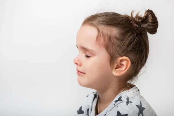 Huilend Klein Meisje Verontruste Jongen Triest Kinderportret Schattige Kleine Gilr — Stockfoto