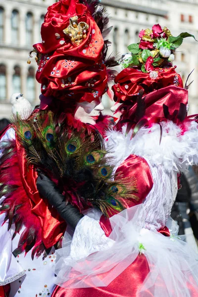 Carnaval Veneza Máscaras Carnaval Coloridas Festival Tradicional Veneza Itália Belas — Fotografia de Stock