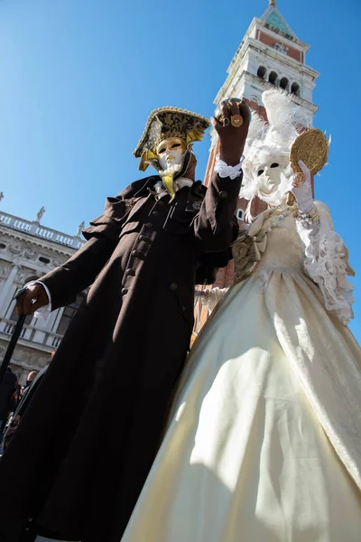 Carnaval Veneza Máscaras Carnaval Coloridas Festival Tradicional Veneza Itália Belas — Fotografia de Stock