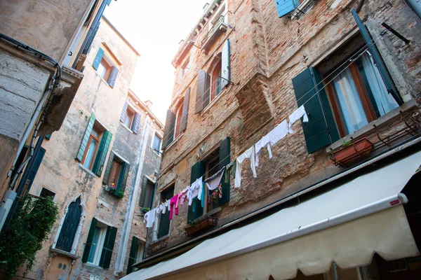 Edifícios Antigos Bonitos Veneza Itália Esplêndida Arquitetura Medieval Com Espírito — Fotografia de Stock