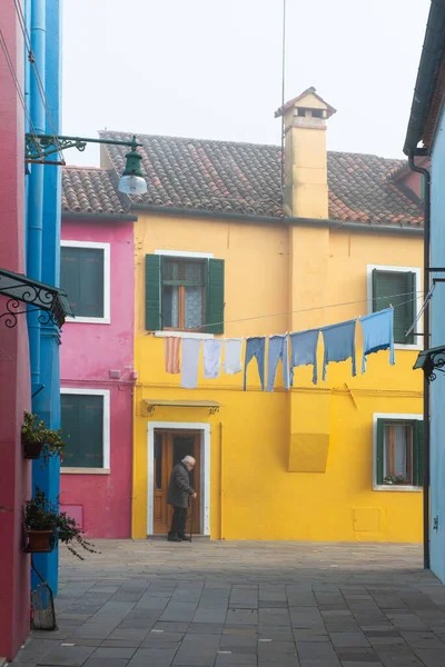 Colorful Houses Italian Island Burano Province Venice Italy Multicolored Buildings — Stock Photo, Image